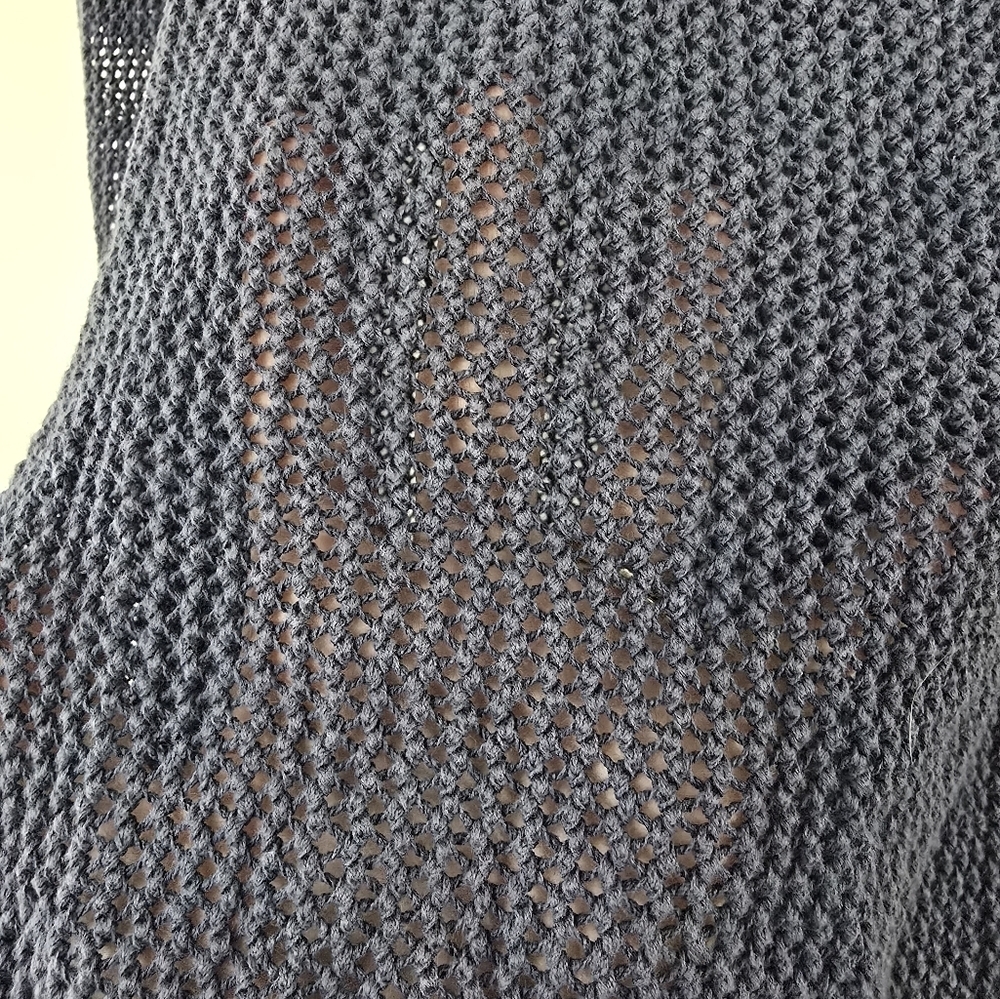 Athleta Size Small Navy Blue Mesh Pullover Sweater Crewneck - Picture 6 of 10
